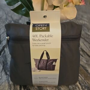 Open Story Gray Packable Weekender Bag